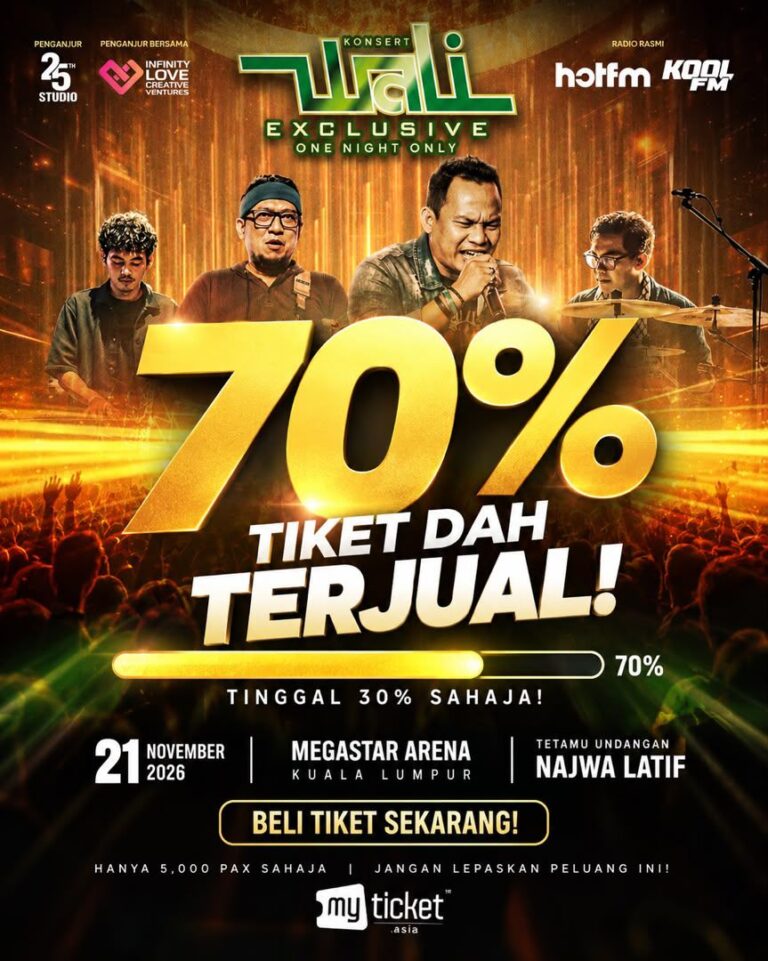 FENOMENA WALI BAND TERUS MENGGILA! 70% TIKET KONSERT KUALA LUMPUR SUDAH TERJUAL, NAJWA LATIF KEMBALI PANASKAN PENTAS!